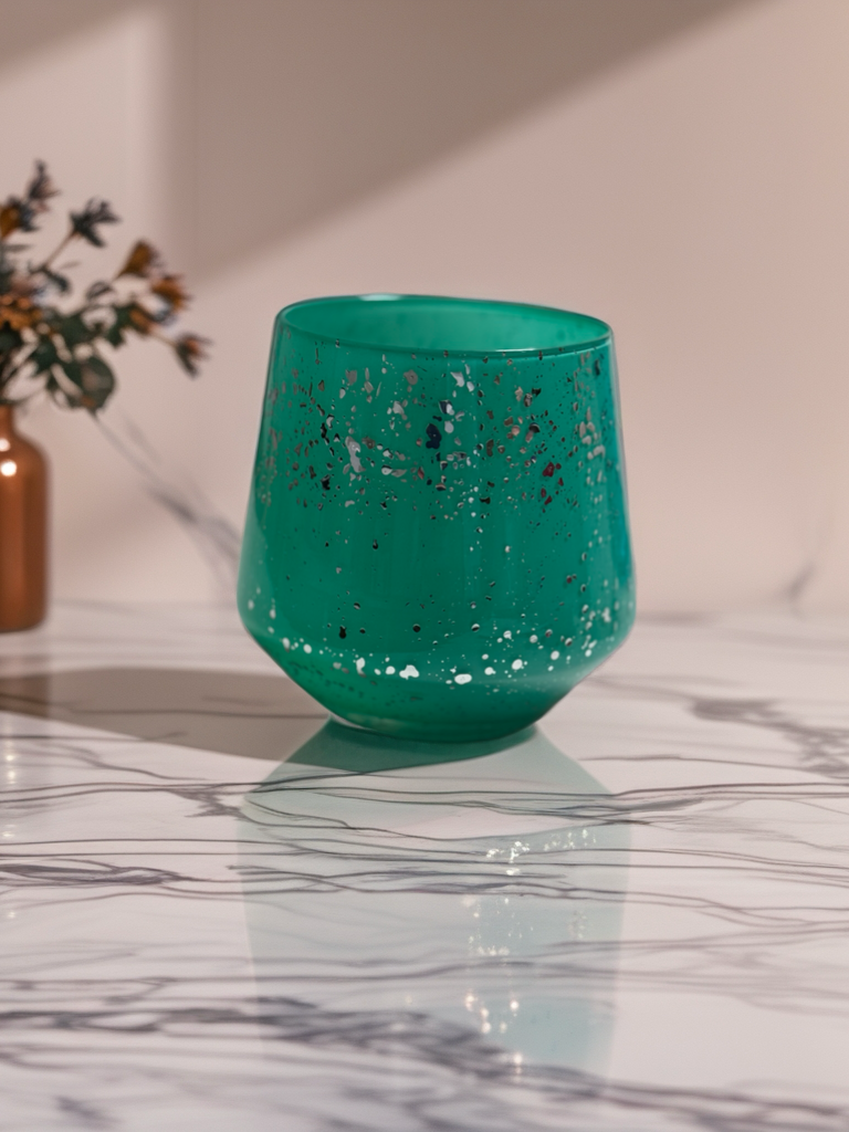 Love Jar – Teal With Silver Speckles