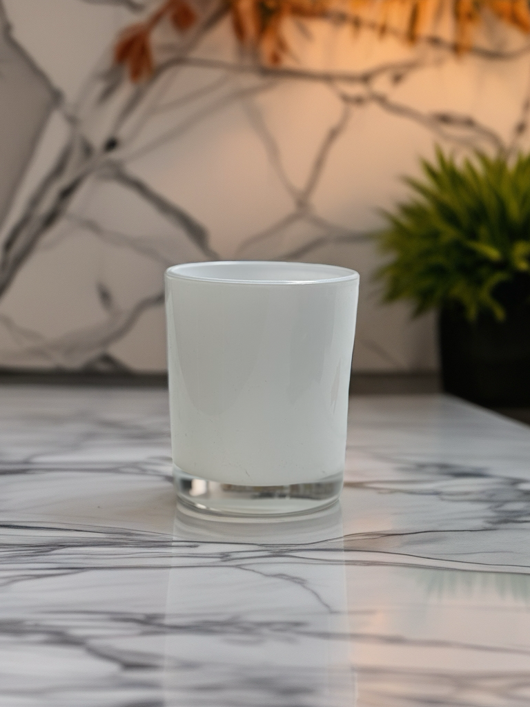 Medium opaque white candle