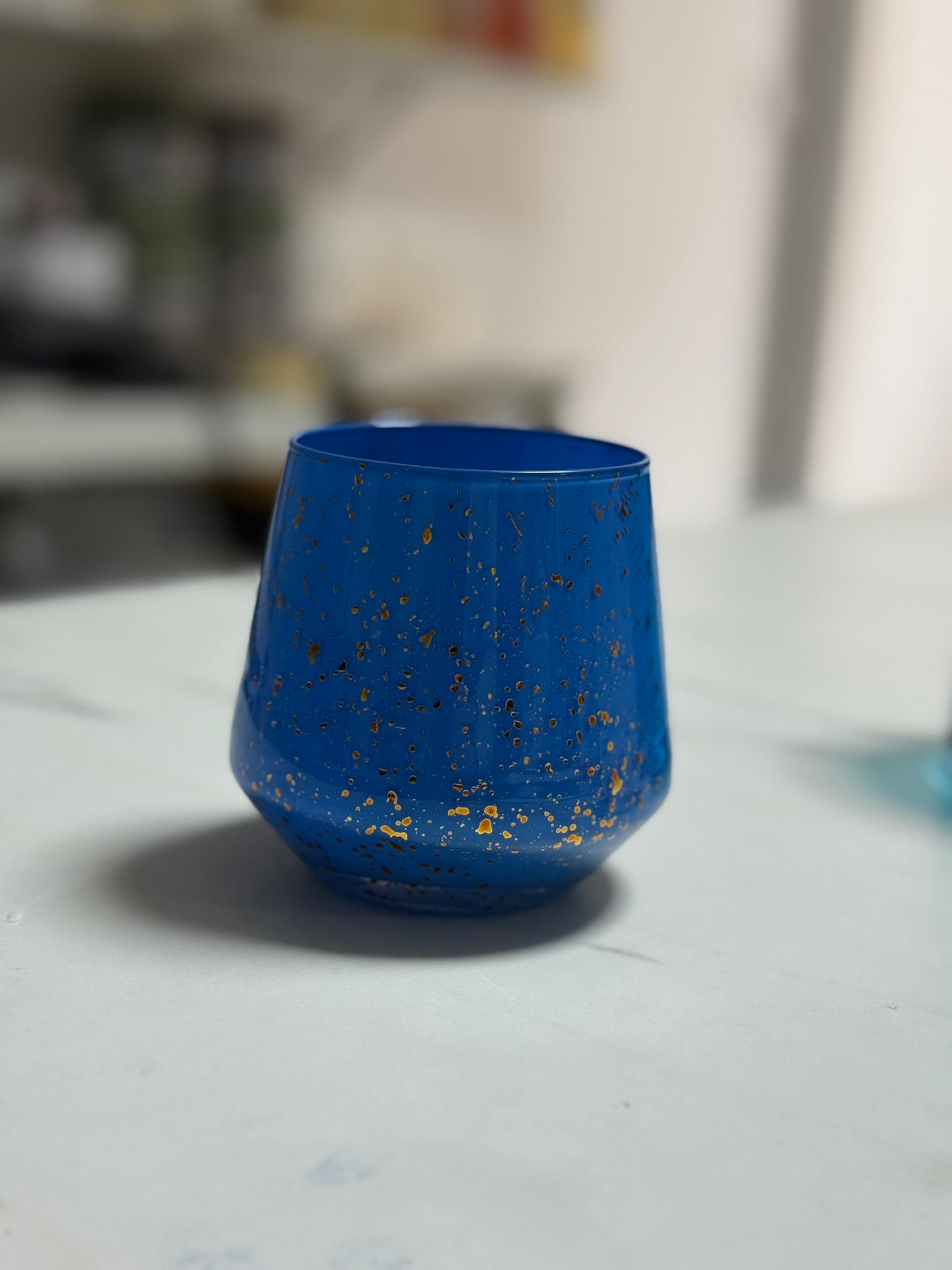 Love Jar – Blue With Gold Speckles